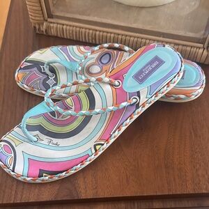 Emilio Pucci Multicolor Patterned Sandals